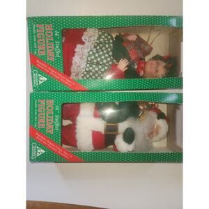14" Vintage Holiday Creations Santa and Mrs Claus